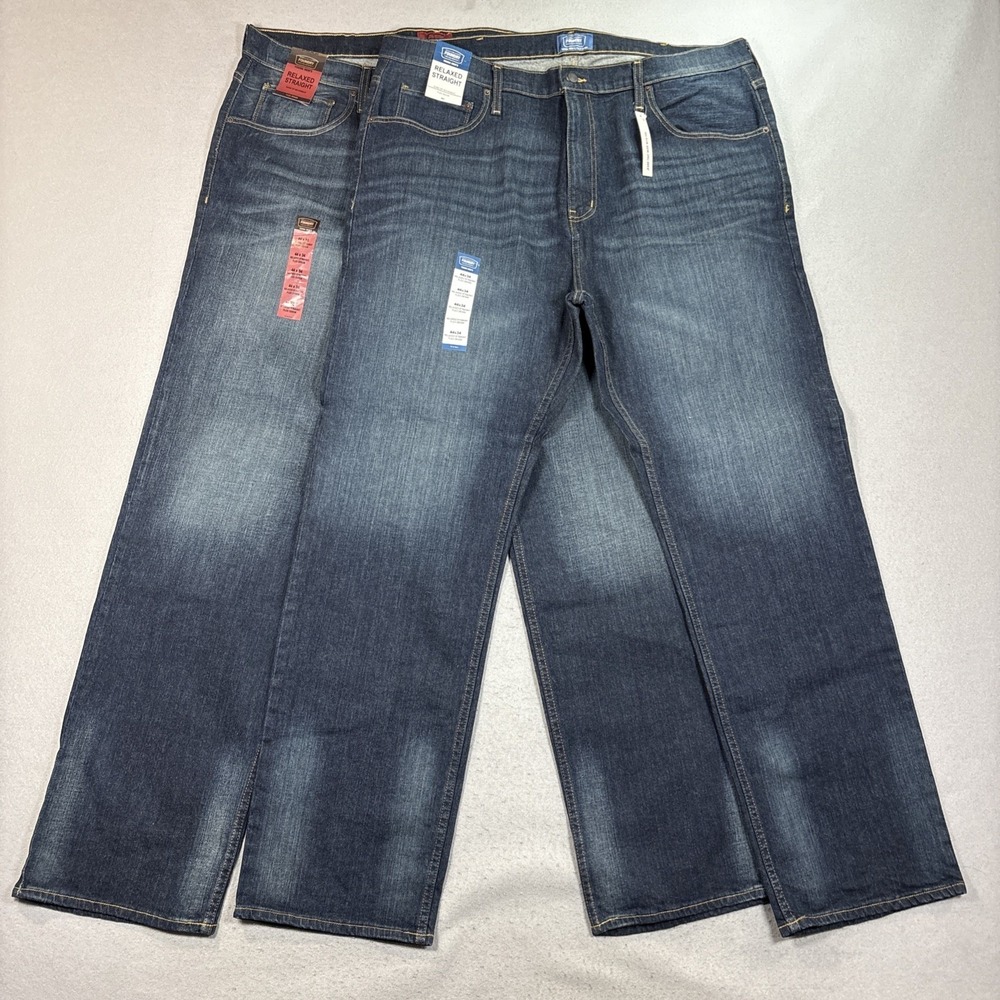 Foundry Relaxed Straight Flex Denim Jeans 5 Pockets  Sz 44X34 NWT Lot of 2